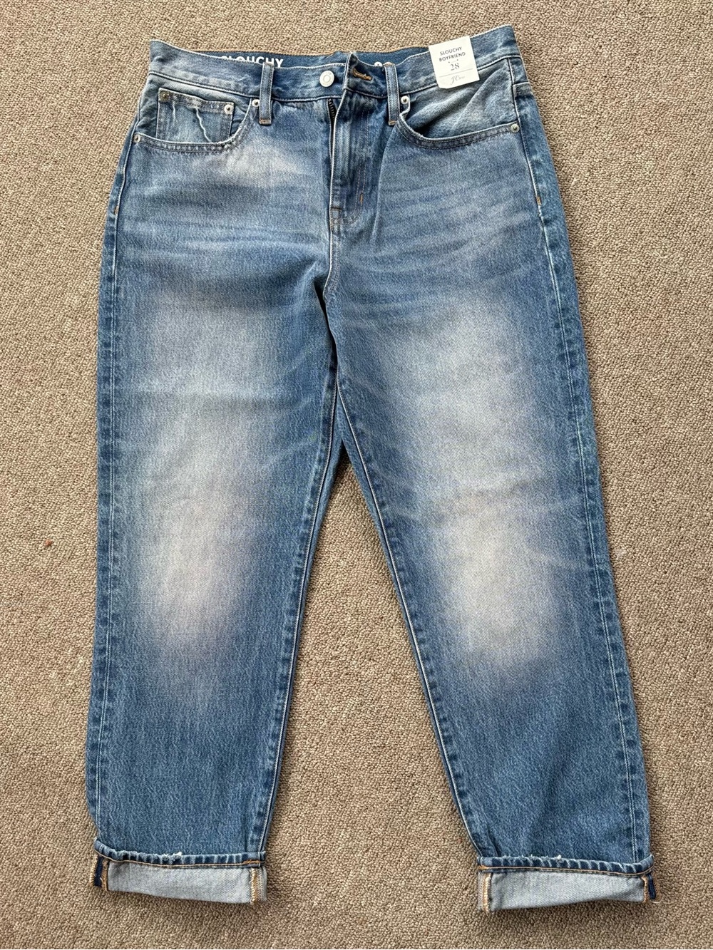 J.Crew Women’s Size 28 Blue Washed Slouch Boyfriend Jeans - New With Tags